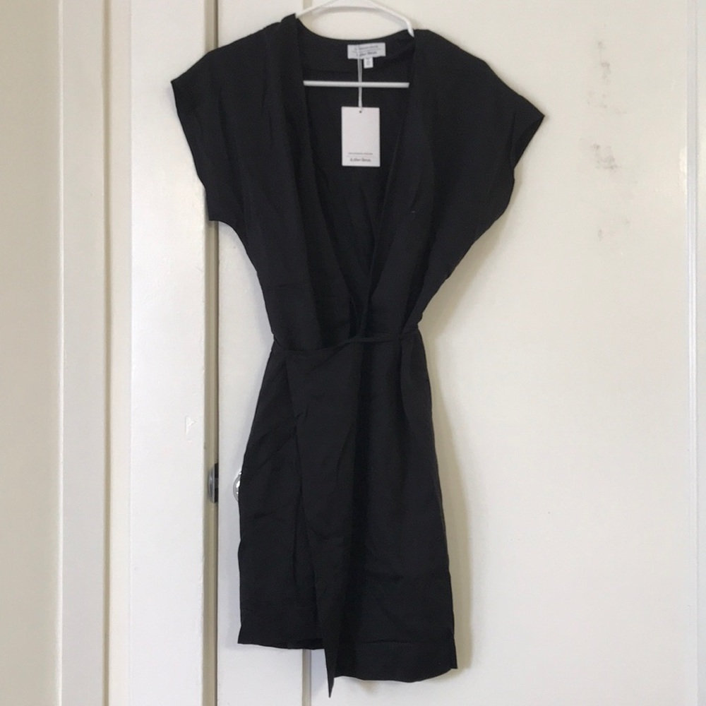 & Other Stories Black Mini Wrap Dress NWT